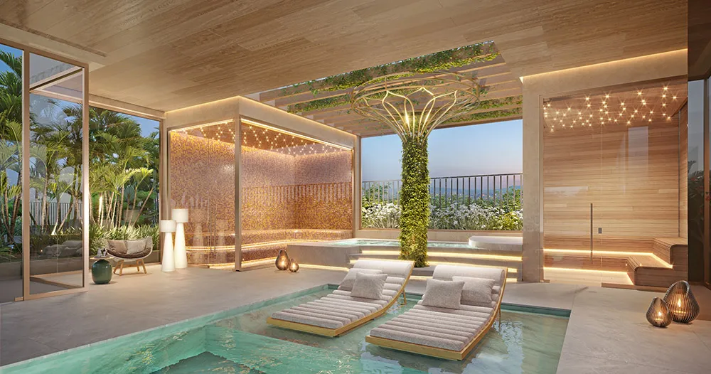 Perspectiva ilustrada do spa