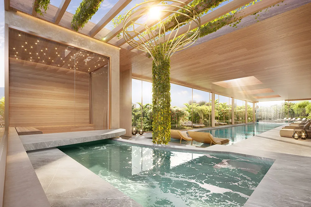 Perspectiva ilustrada do spa