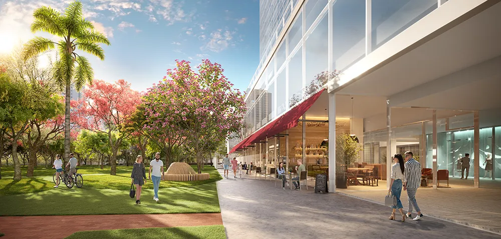 Perspectiva ilustrada do mall