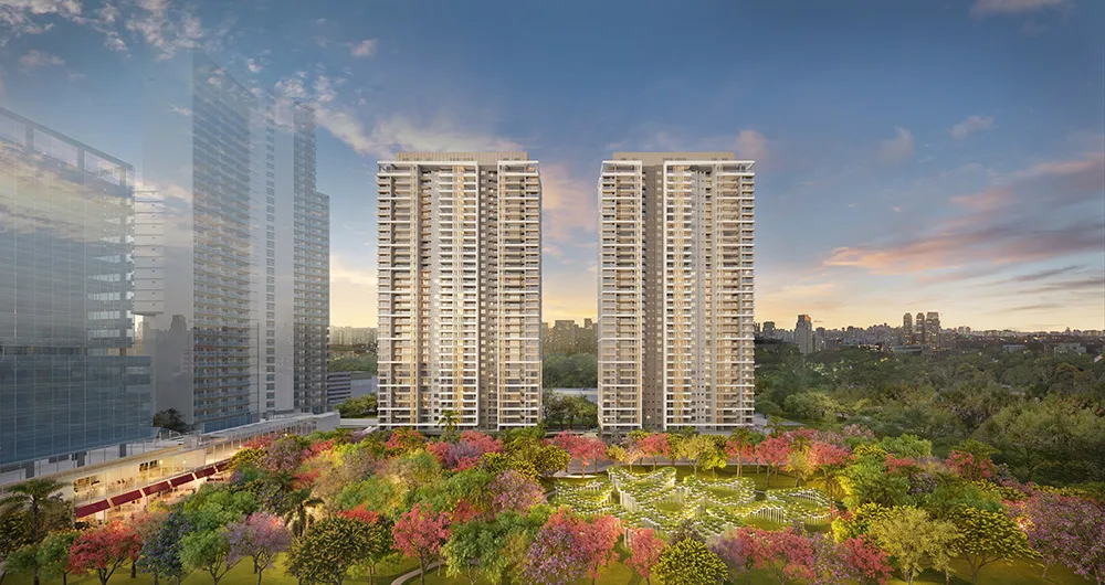 Perspectiva ilustrada da praça central